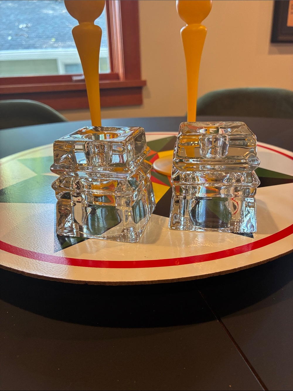 EUC AVON Vintage Clear Glass Candle Stick Holders or Votive holders